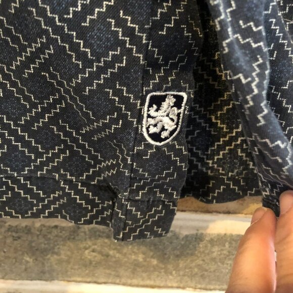 Nat Nast Silk Blend Geometric Design Mens SS Button Up Sz XL Shirt - Picture 4 of 8